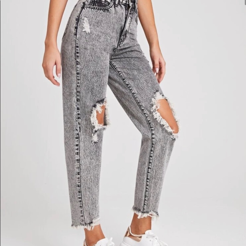 Ripped grey jeans
